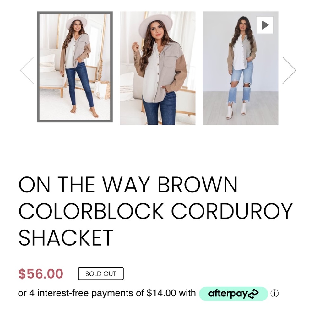 SOLD • Colorblock Corduroy Shacket, Pink Lily - Picture 6 of 9